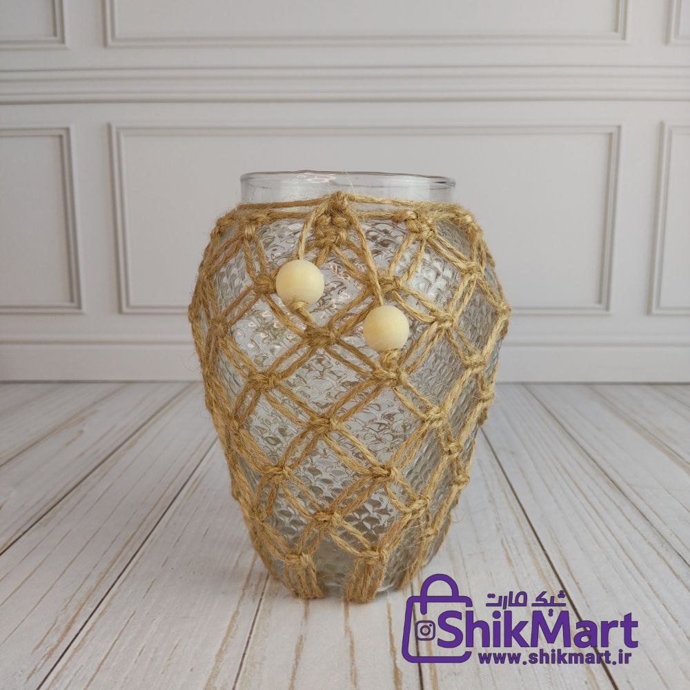 گلدان مکرومه مشجر