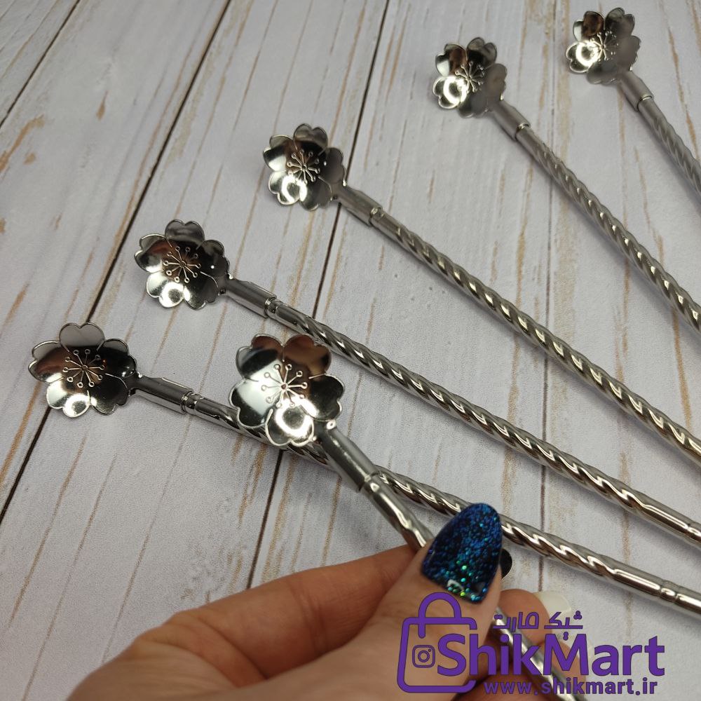 قاشق شرب خوری نی دار طرح گل